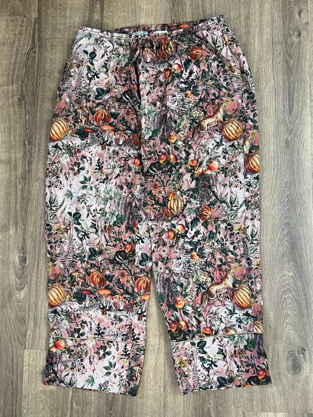 Nocturnal Garden Pyjamas Autumn Orange  Pumpkin PJ Pants Sz L